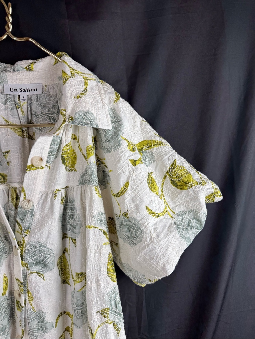 Anthropologie En Saison Mallory Shirt Dress Sz S Oversized Babydoll Coastal - Picture 7 of 12
